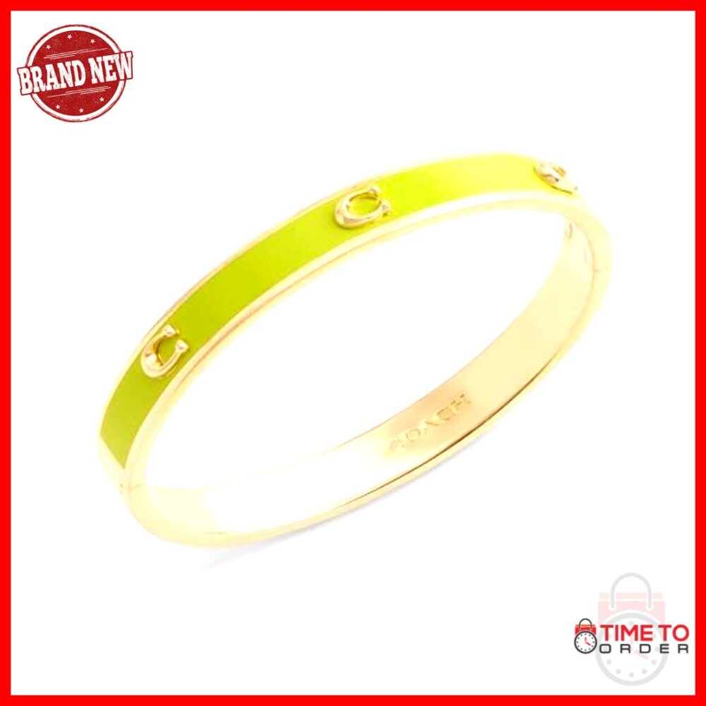 Enamel Bangle Bracelet Hinged Push Button Closure… - image 2